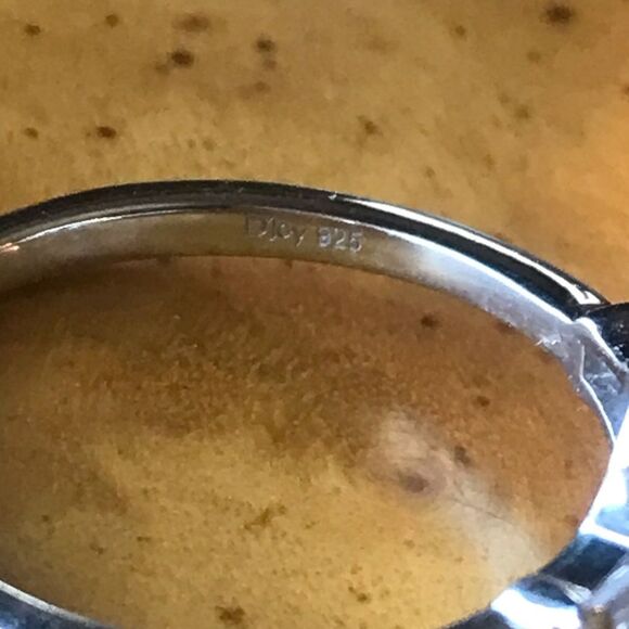 Natural Kyanite Sterling Silver Halo Ring Size 8 - Picture 5 of 8